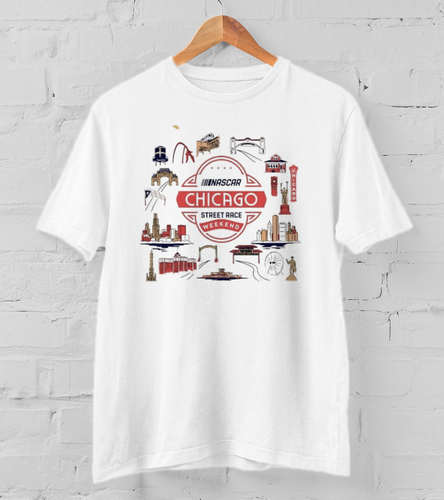 NASCAR Chicago Street Race Weekend Landmarks T-Shirt