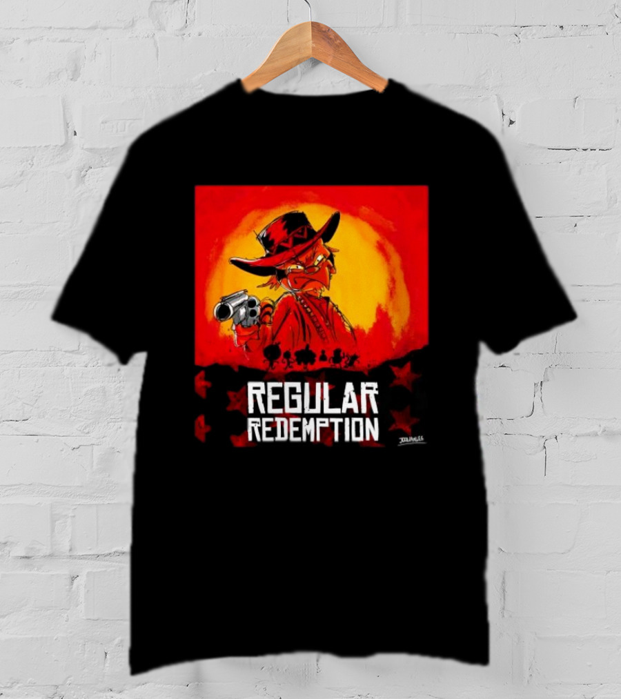 Regular Redemption Cartoon Cowboy Western Gunman T-Shirt
