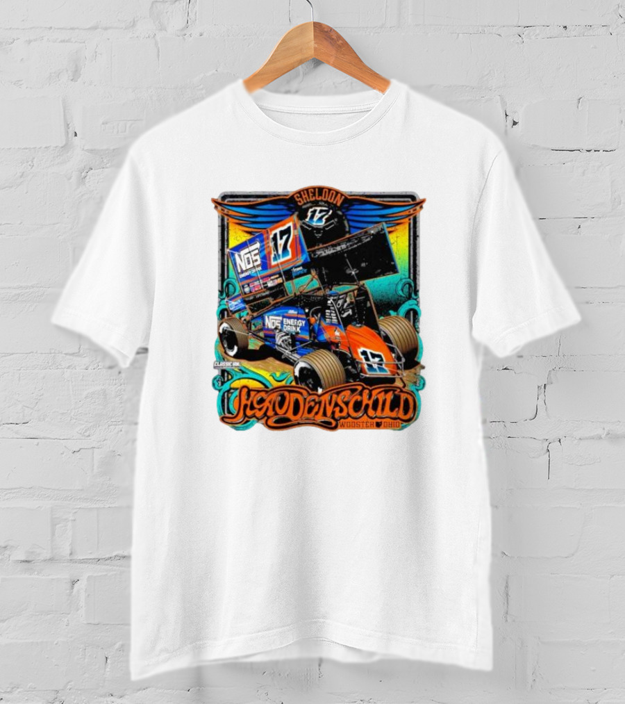 Sheldon Haudenschild NOS Energy Drink 17 Wooster Ohio Classic Ink Racing T-Shirt