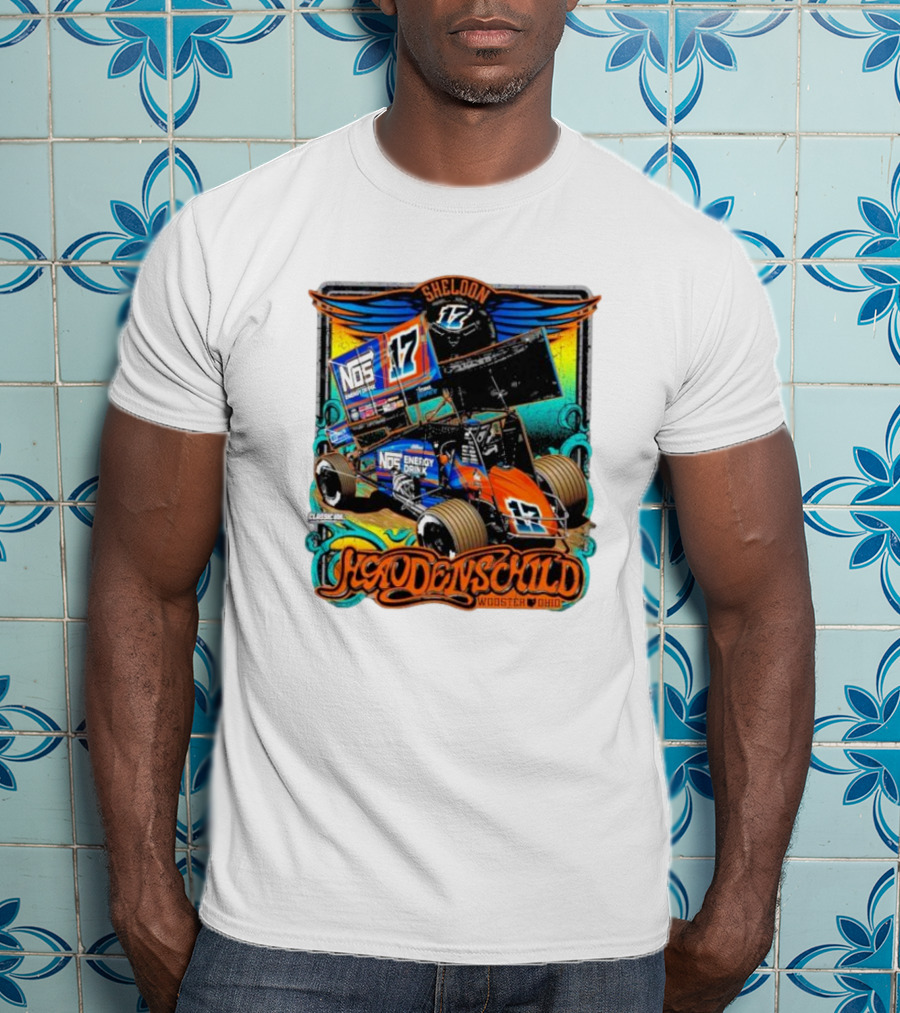 Sheldon Haudenschild NOS Energy Drink 17 Wooster Ohio Classic Ink Racing T-Shirt