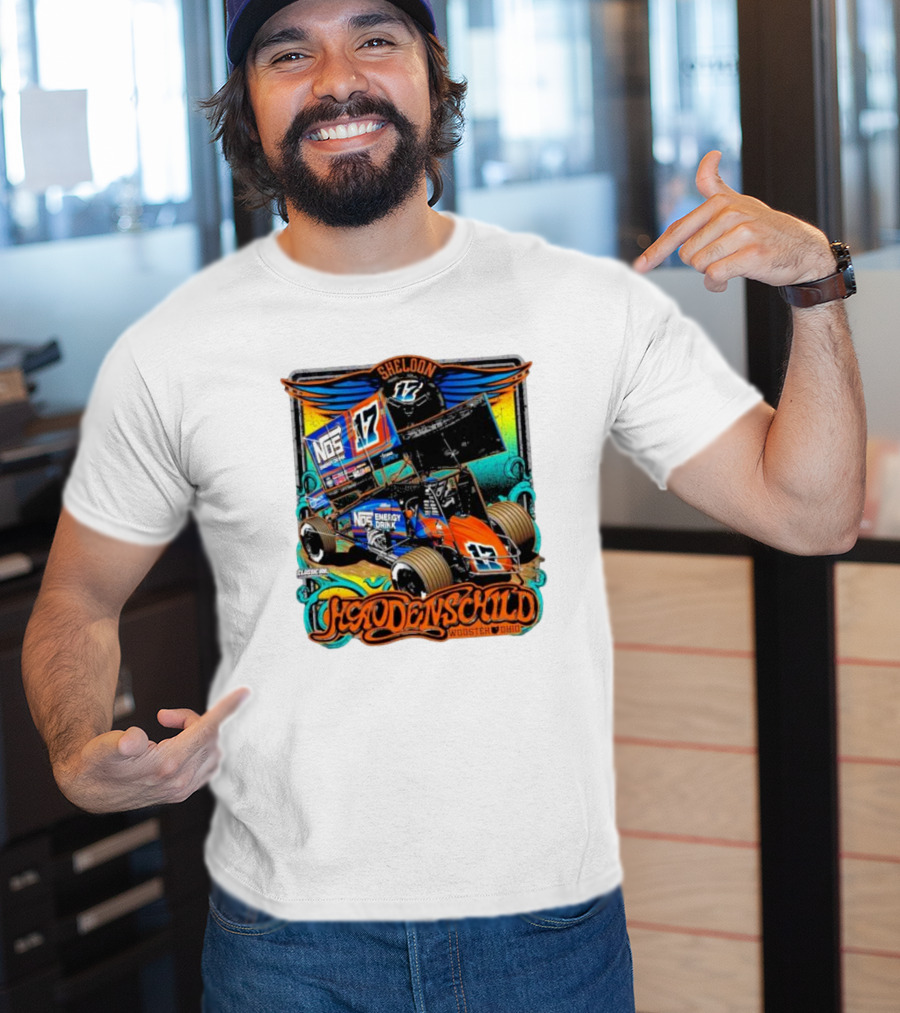 Sheldon Haudenschild NOS Energy Drink 17 Wooster Ohio Classic Ink Racing T-Shirt