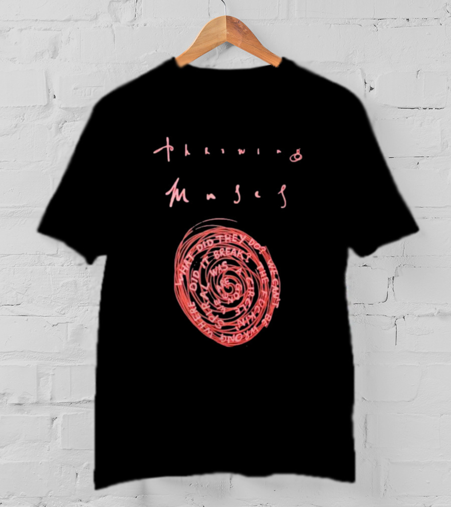 Throwing Muses Snailhead Spiral Text Fluorescent Screen Printed T-Shirt