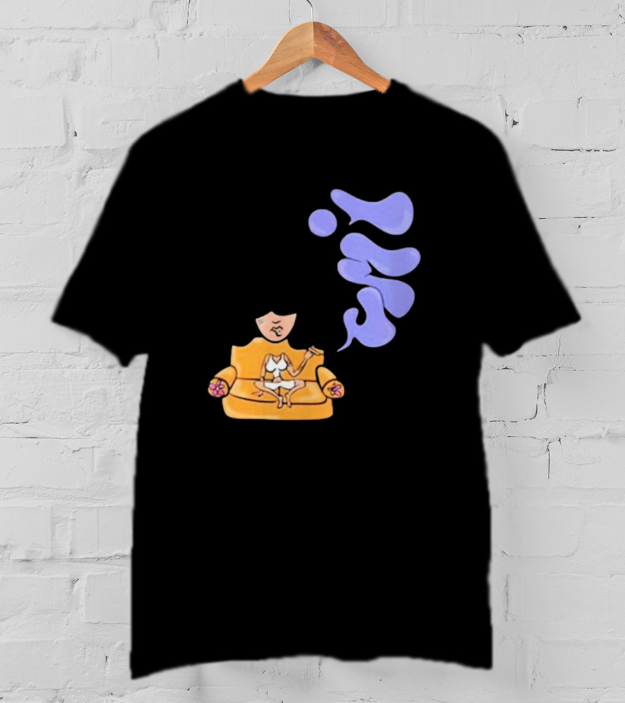 Umi Sitting On Couch With Whoisumi Stylized Smoke T-Shirt