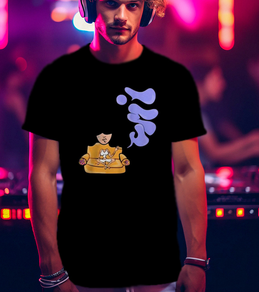 Umi Sitting On Couch With Whoisumi Stylized Smoke T-Shirt