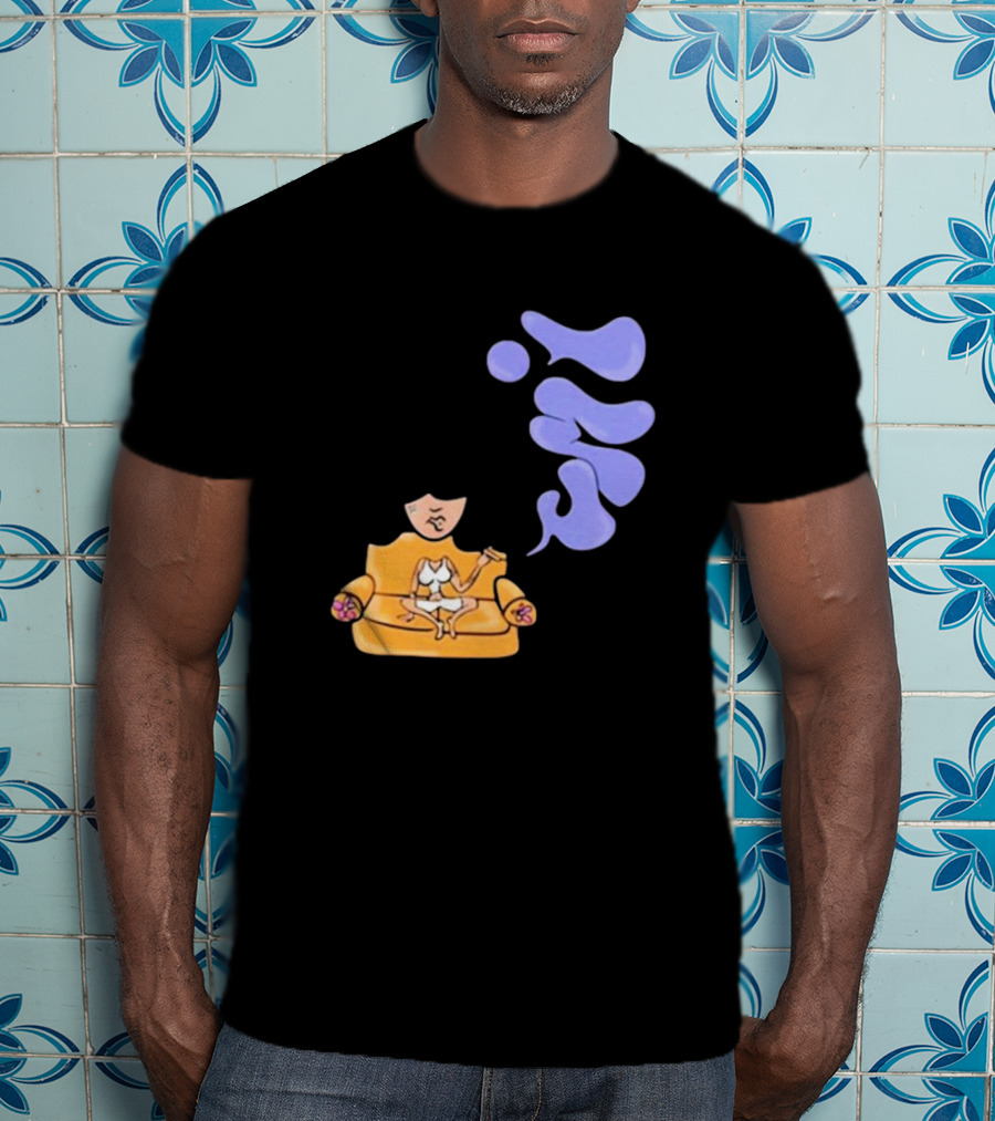 Umi Sitting On Couch With Whoisumi Stylized Smoke T-Shirt