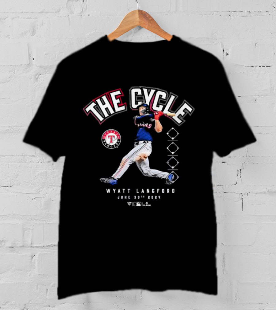 Wyatt Langford The Cycle Texas Rangers June 30th T-Shirt