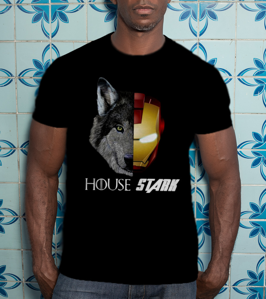 House Stark Iron Man Wolf Helm Stark T-Shirt