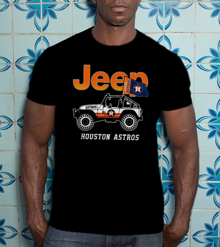 Jeep Astros Houston Astros Baseball Flag Wrangler T-Shirt