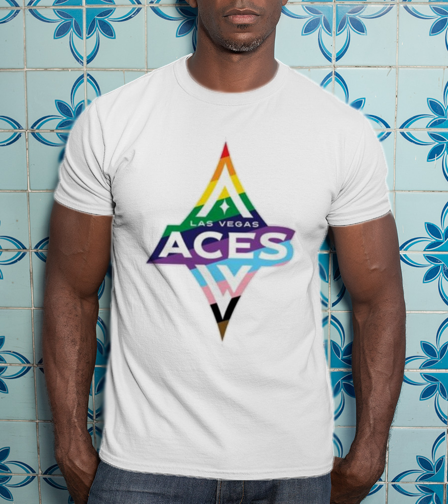 Las Vegas Aces Pride Rainbow Logo T-Shirt
