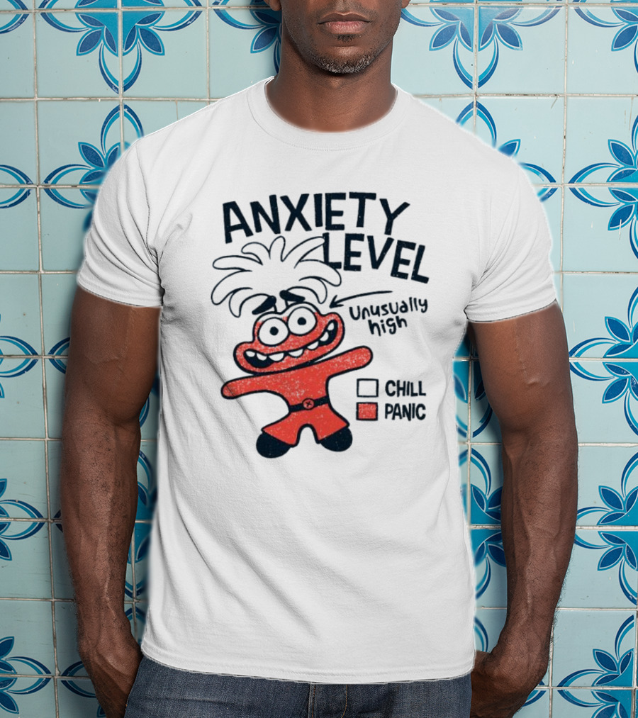 Anxiety Level Unusually High Chill Panic Cartoon Character T-Shirt