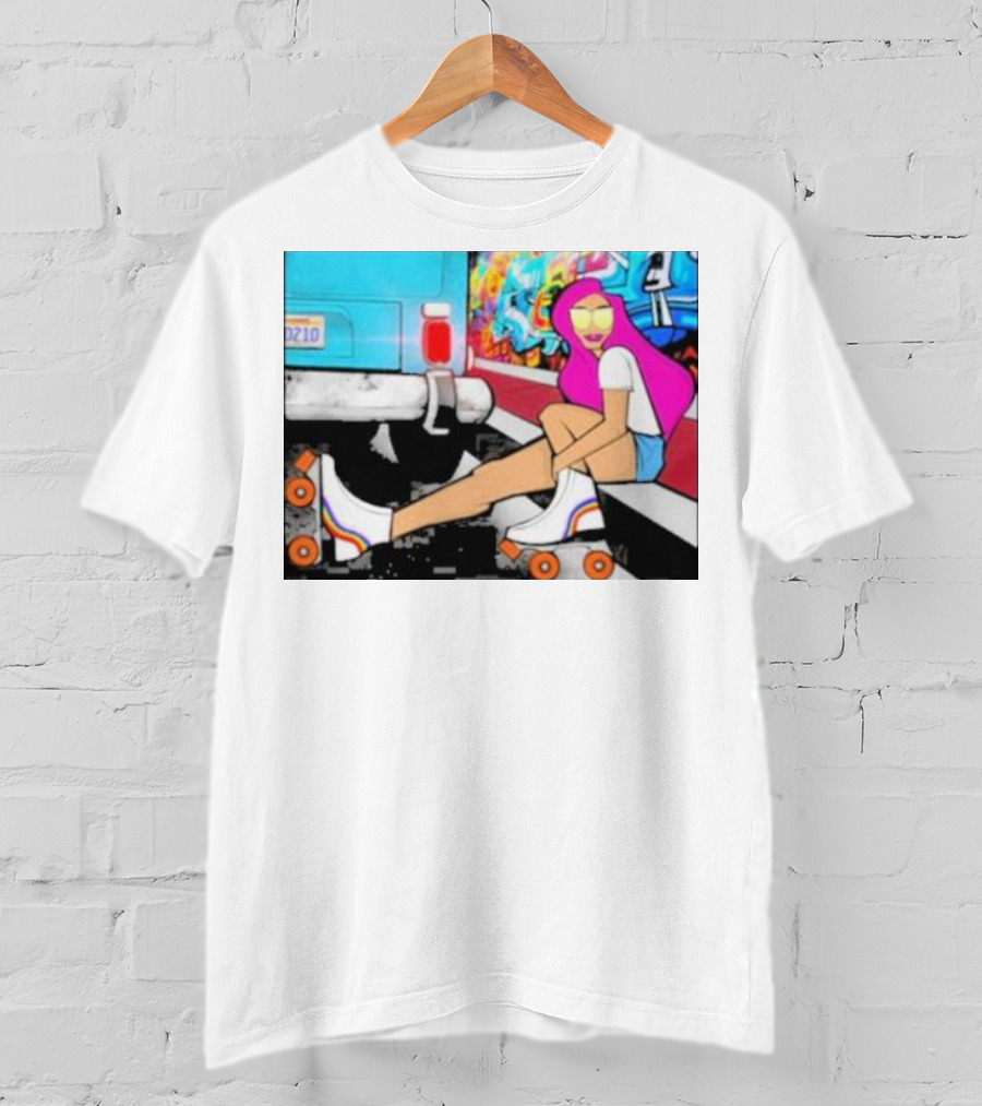 Tasha Vibrant Roller Skating Cali Street Art Vibe T-Shirt