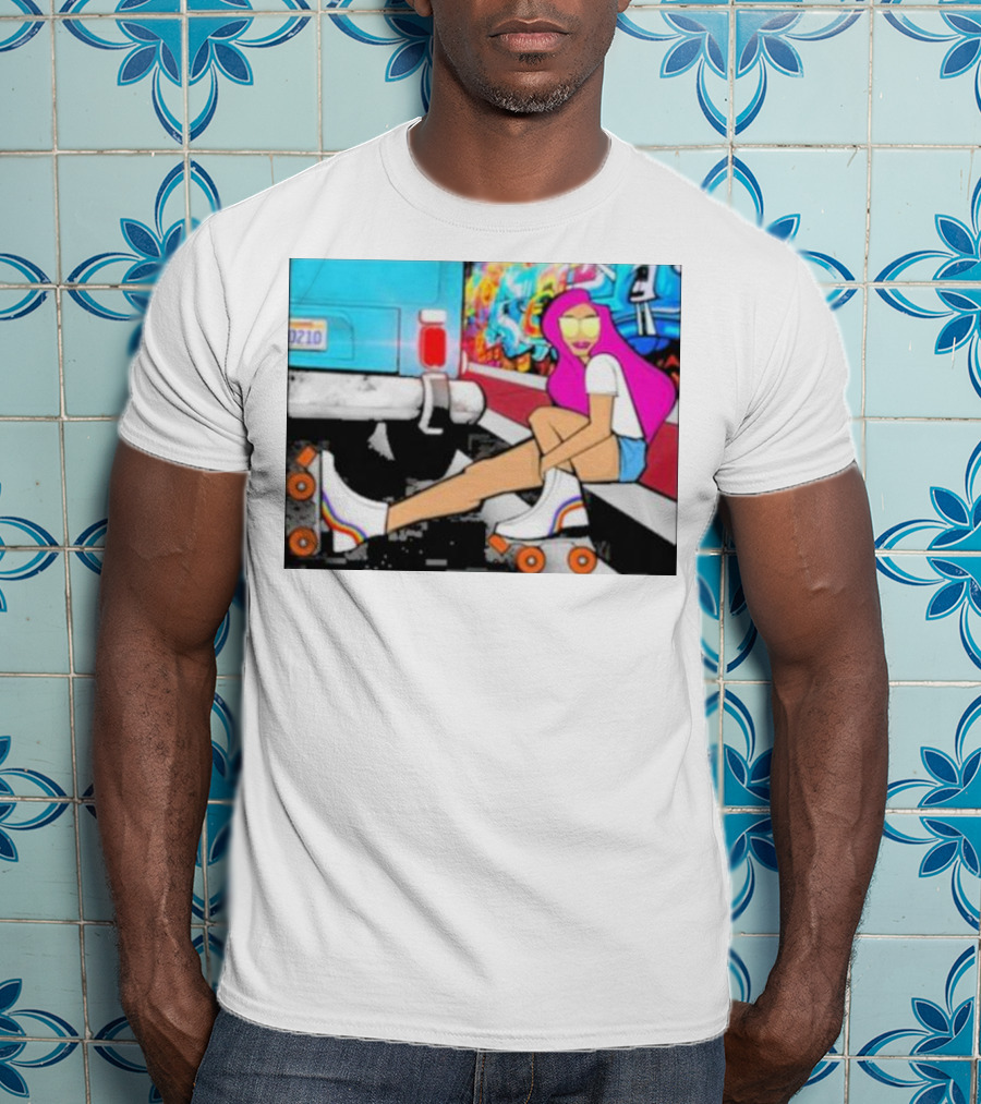 Tasha Vibrant Roller Skating Cali Street Art Vibe T-Shirt