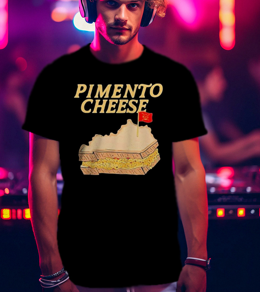 Pimento Cheese Sandwich With Kentucky Shape And Flag T-Shirt