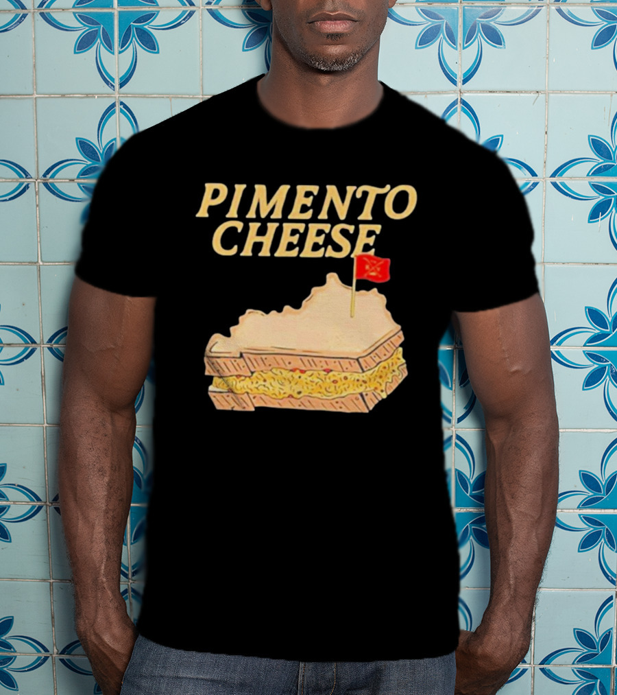 Pimento Cheese Sandwich With Kentucky Shape And Flag T-Shirt