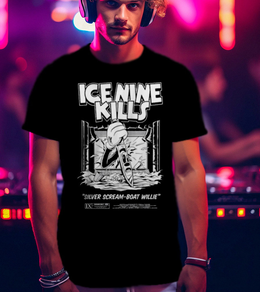 ICE NINE KILLS Silver Scream-Boat Willie IX Merchandise T-Shirt