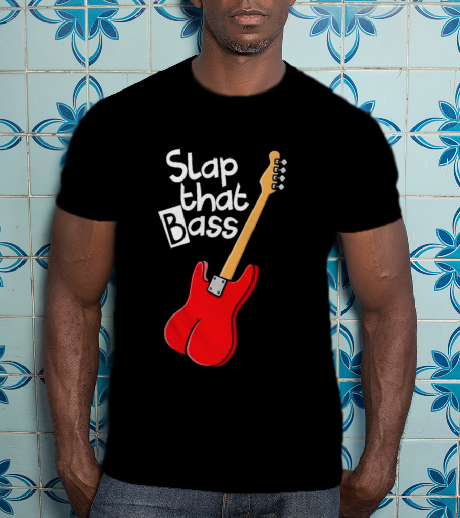 Slap That Bass Red Electric Guitar T-Shirt