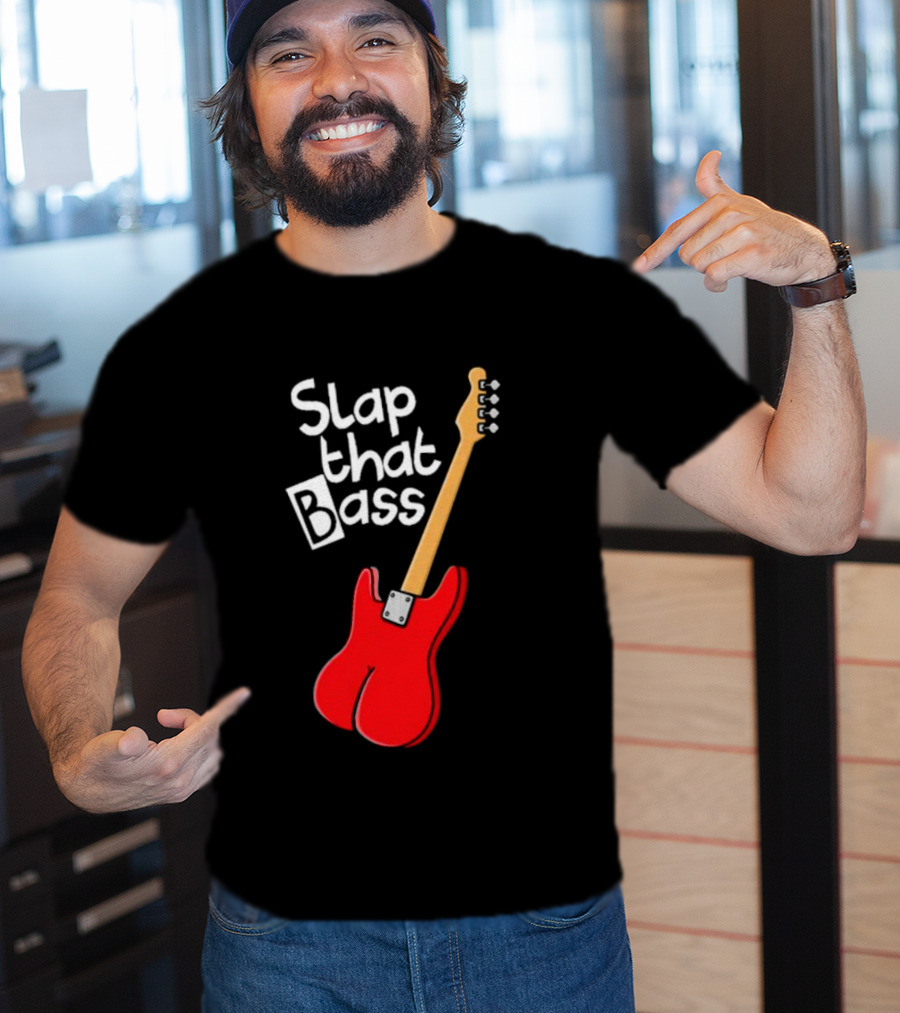 Slap That Bass Red Electric Guitar T-Shirt