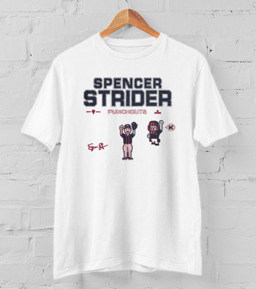 Spencer Strider Punchouts K Baseball Celebration 8-Bit T-Shirt