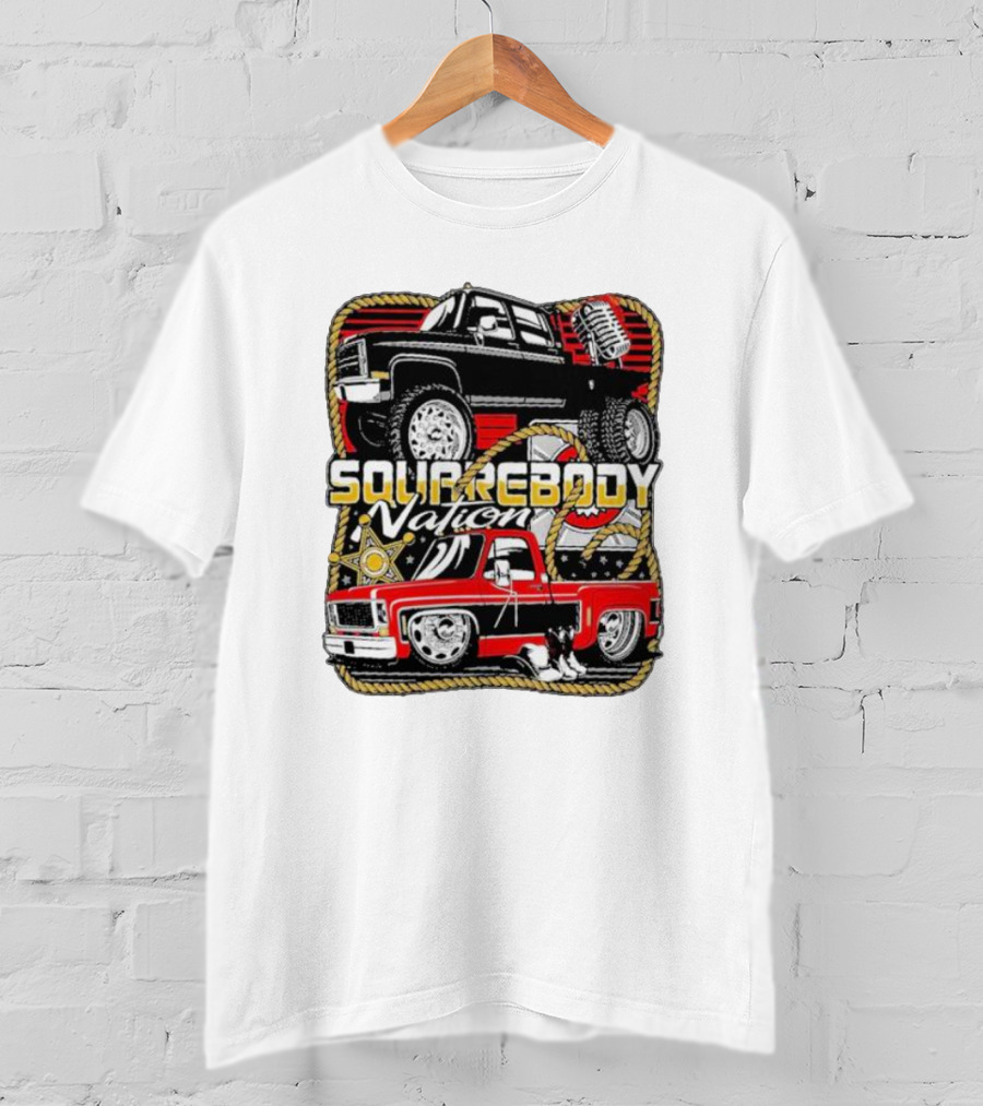 Squarebody Nation Pick Up Trucks And Cowboys Icons T-Shirt