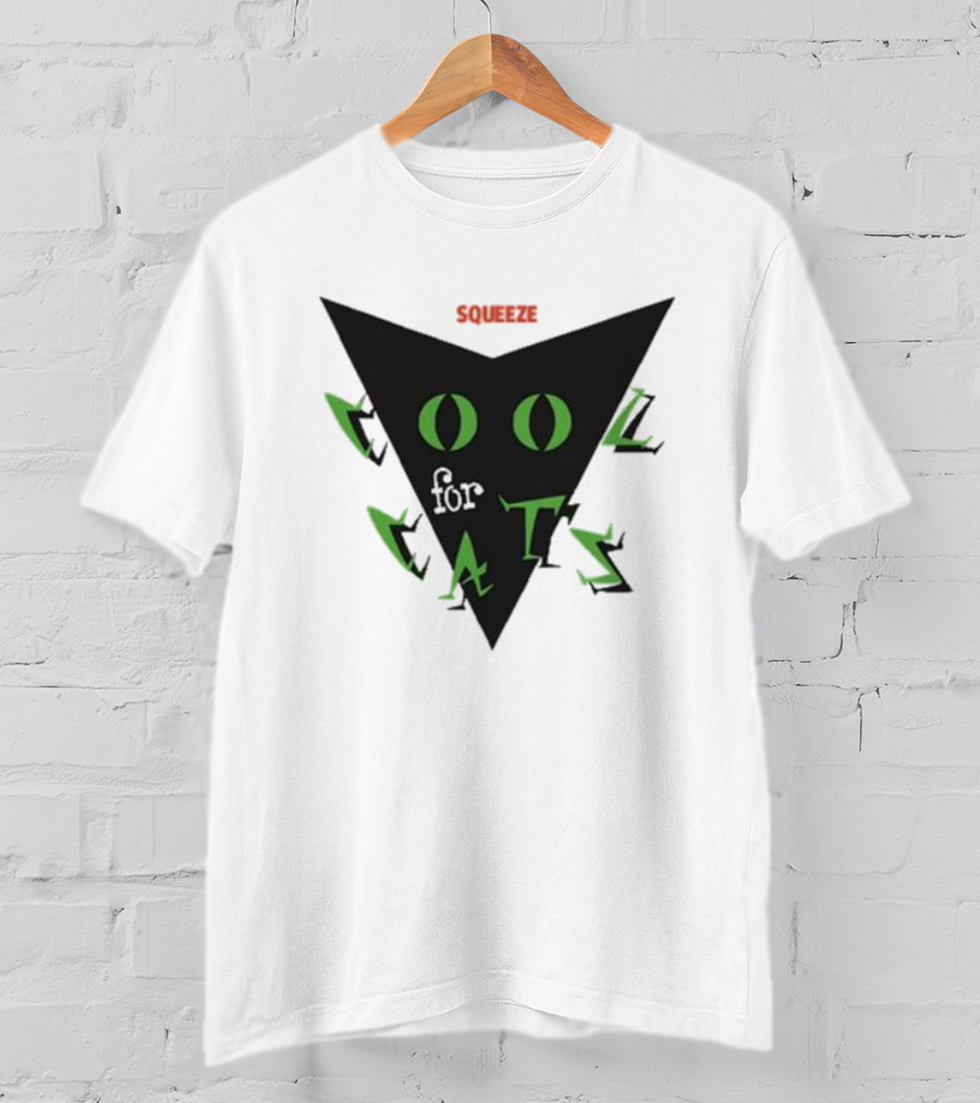 Squeeze Cool For Cats Black Green Eyes Triangle T-Shirt