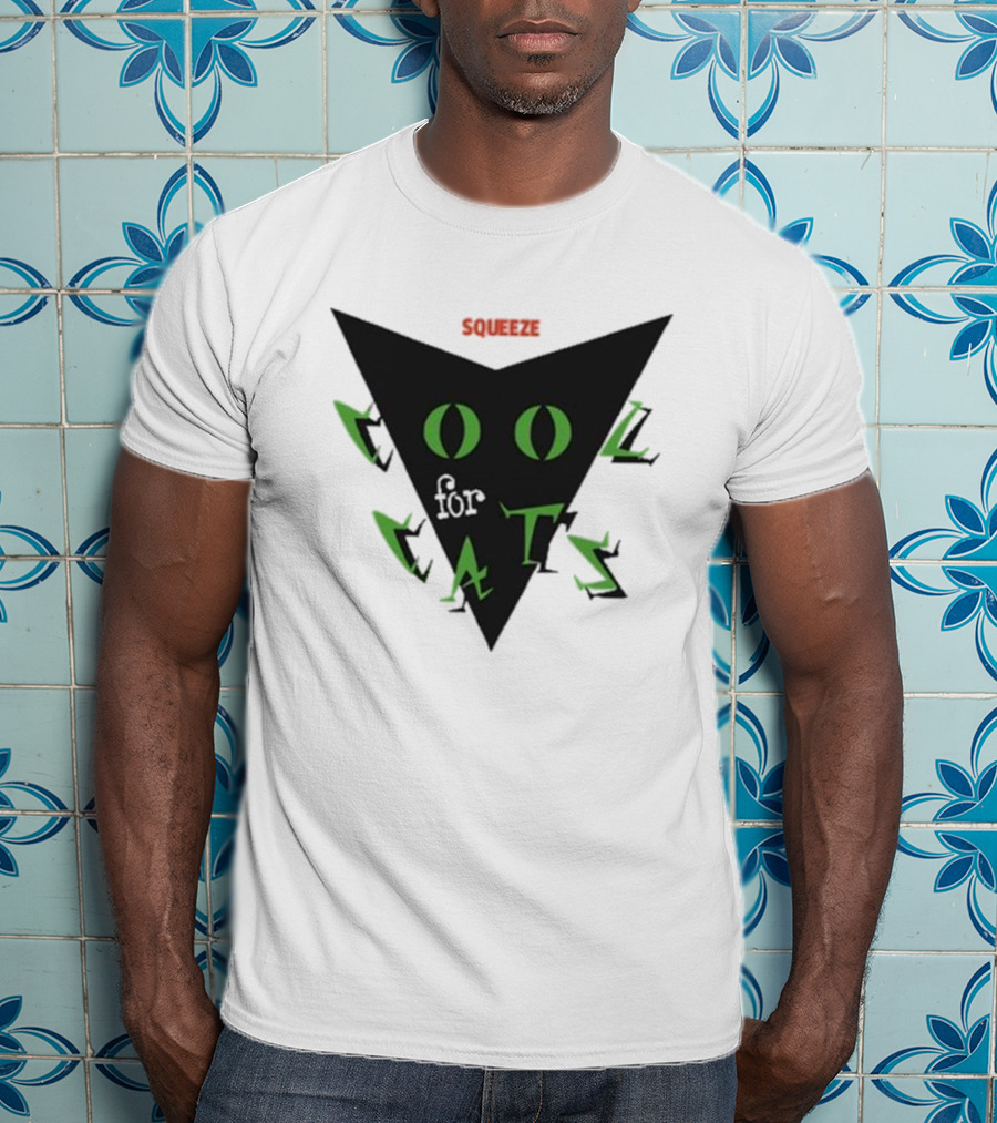 Squeeze Cool For Cats Black Green Eyes Triangle T-Shirt