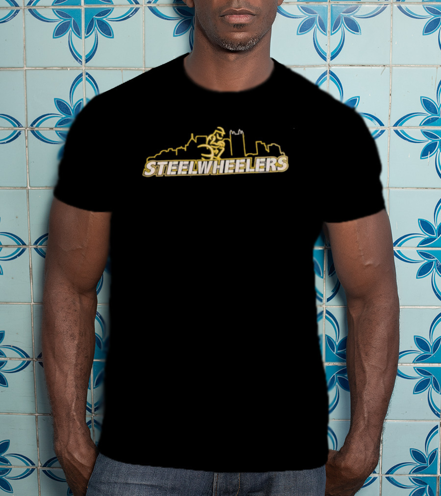 Steelwheelers Urban Skyline Cyclist T-Shirt