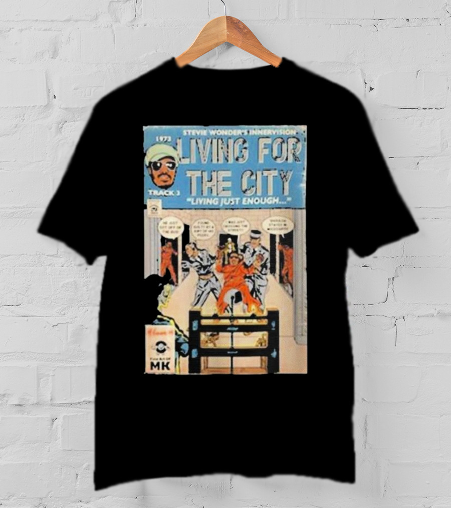 1973 Stevie Wonder's Innervision Living For The City Track 3 Comic T-Shirt