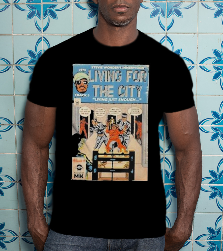 1973 Stevie Wonder's Innervision Living For The City Track 3 Comic T-Shirt
