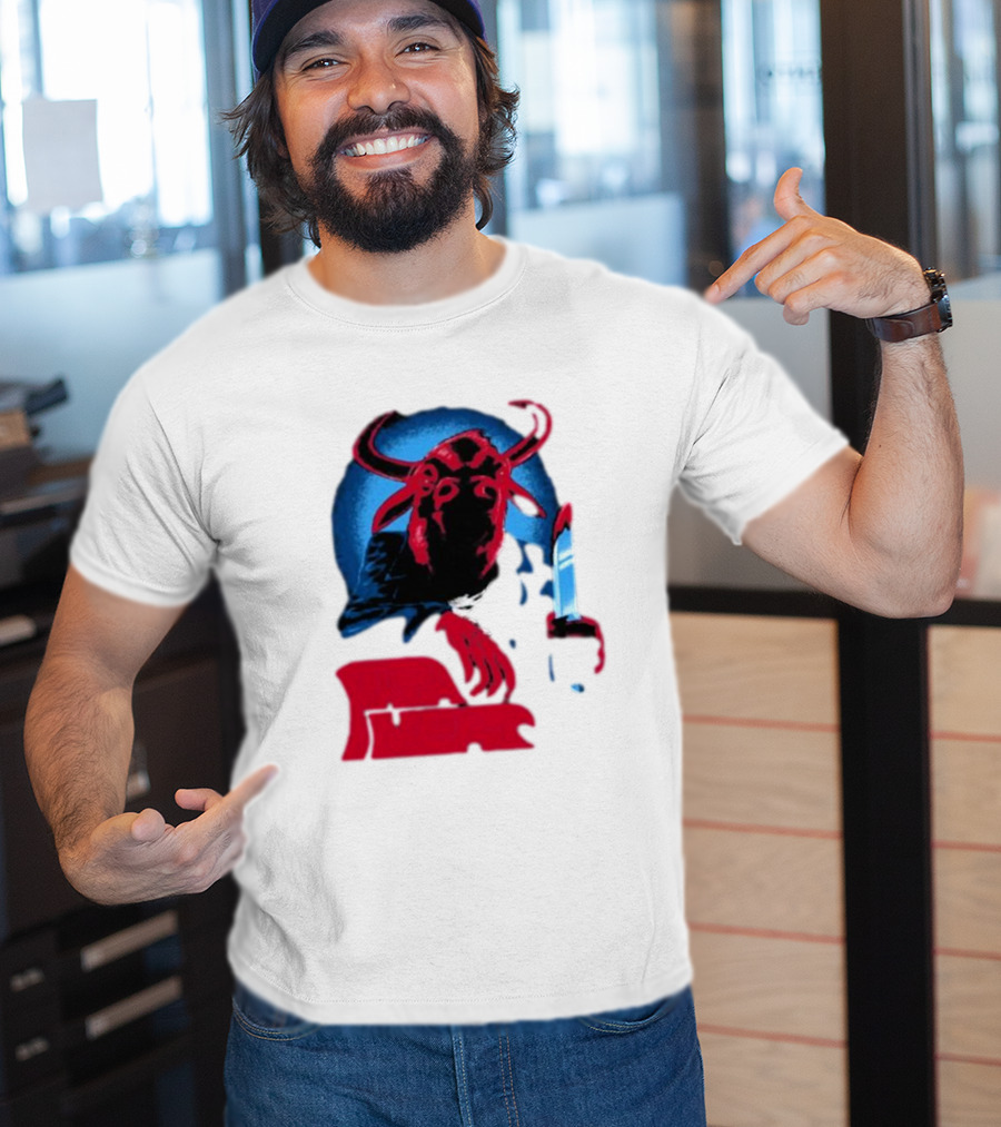 Papa Meat Cyber Bully Cow With Knife Dark Humor T-Shirt