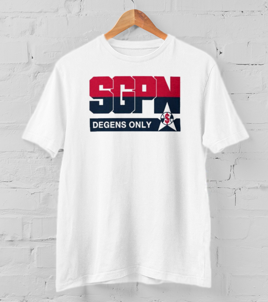 SGPN Degens Only Sports Gamblers Podcast Network Baseball Star T-Shirt