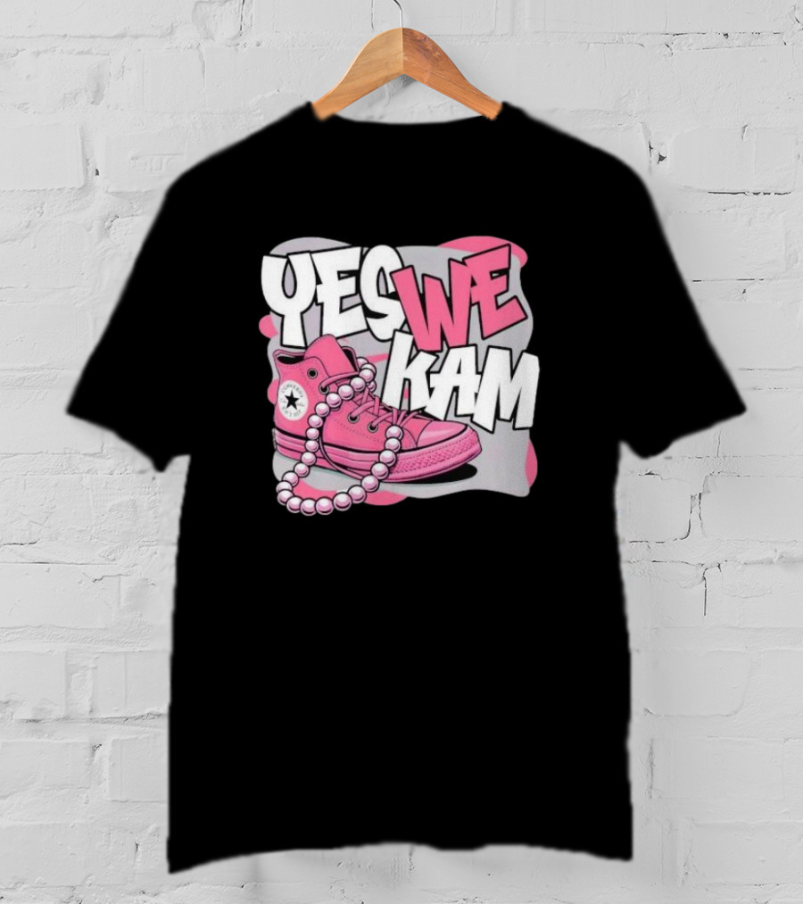 Yes We Kam Pink Boot Pearl Converse Sneaker T-Shirt