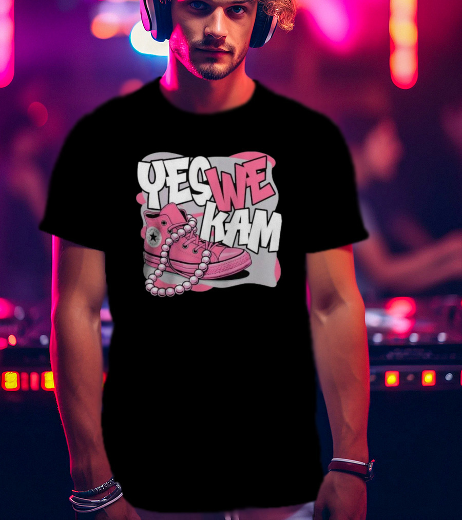 Yes We Kam Pink Boot Pearl Converse Sneaker T-Shirt