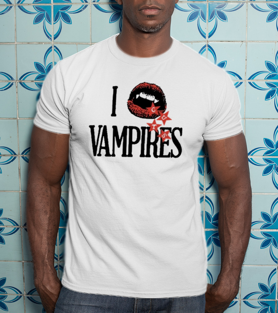Olivia Rodrigo GUTS I Love Vampires Mouth Stars T-Shirt
