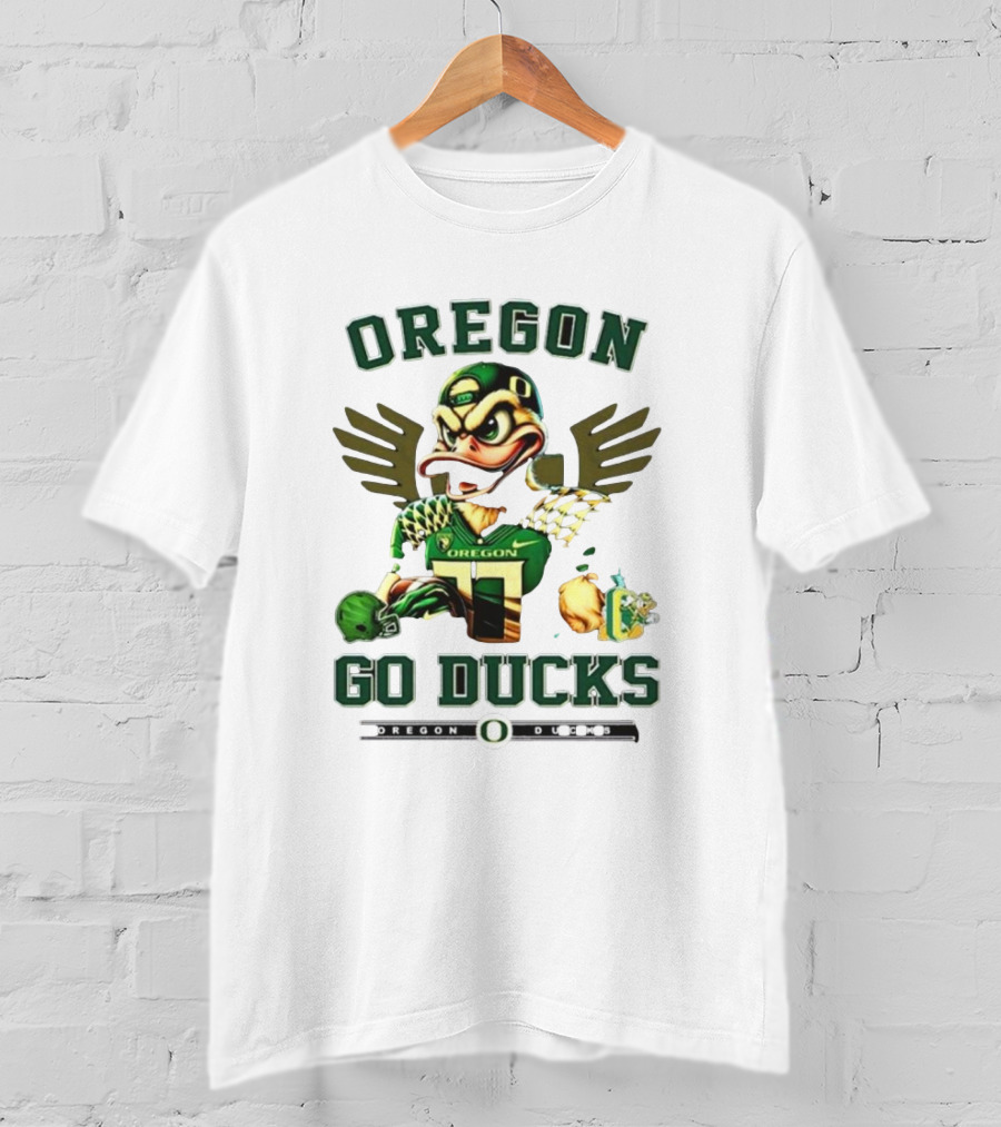 Oregon Ducks Go Ducks Mascot Football Wings Helmet T-Shirt