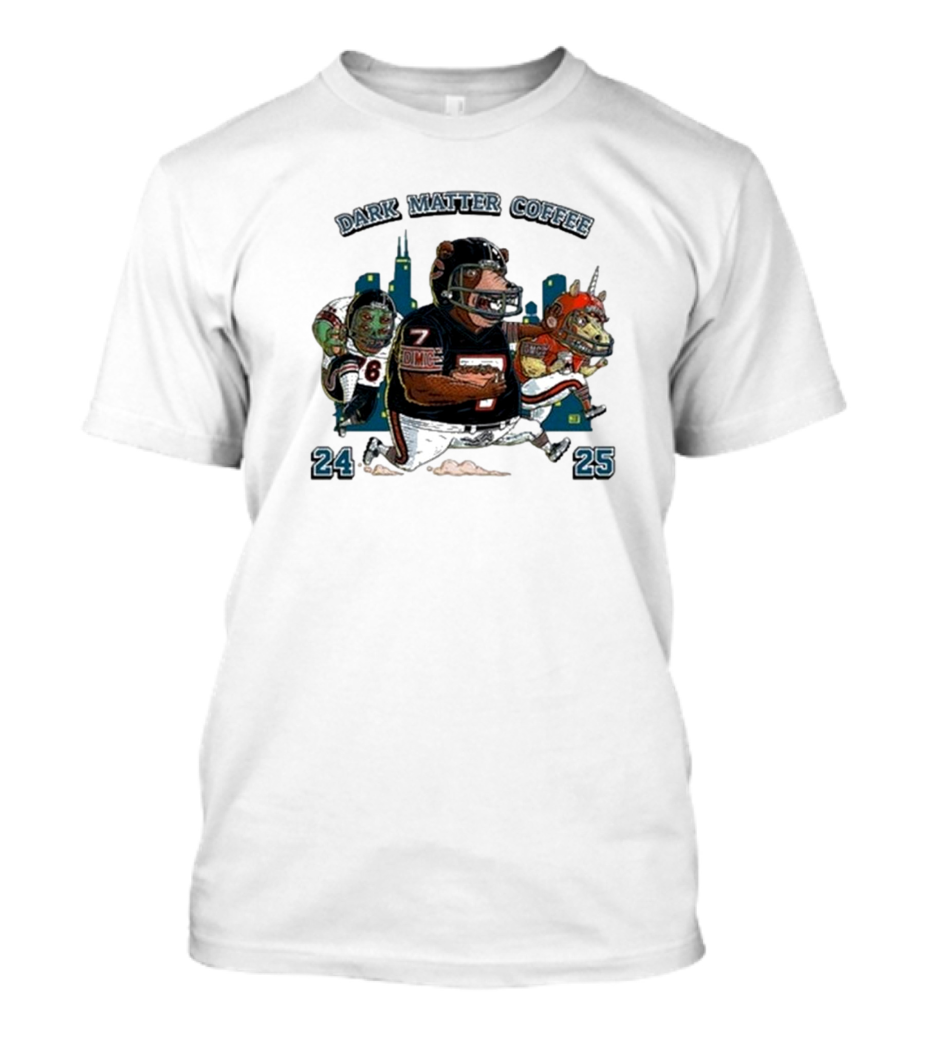 Dark Matter Coffee Da Beans 24 25 Football Monsters T-Shirt