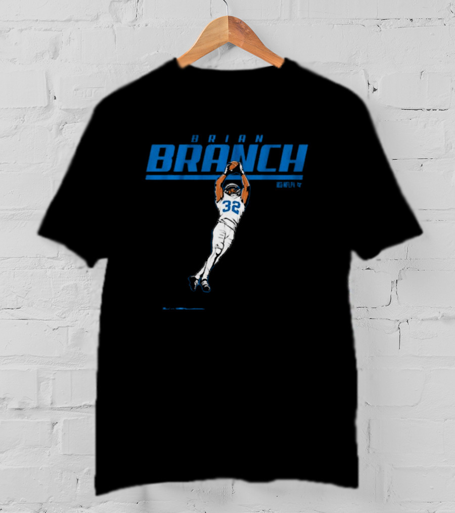 Brian Branch NFL Detroit Lions Jump Catch T-Shirt