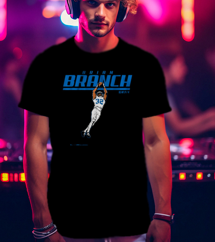 Brian Branch NFL Detroit Lions Jump Catch T-Shirt