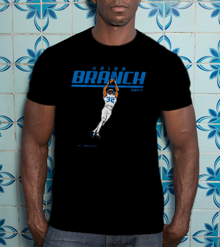 Brian Branch NFL Detroit Lions Jump Catch T-Shirt