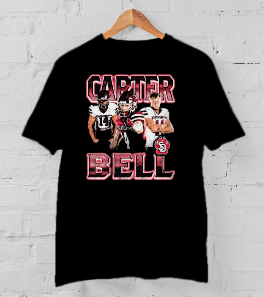 Carter Bell South Dakota Coyotes Football SD Logo 90s Players T-Shirt
