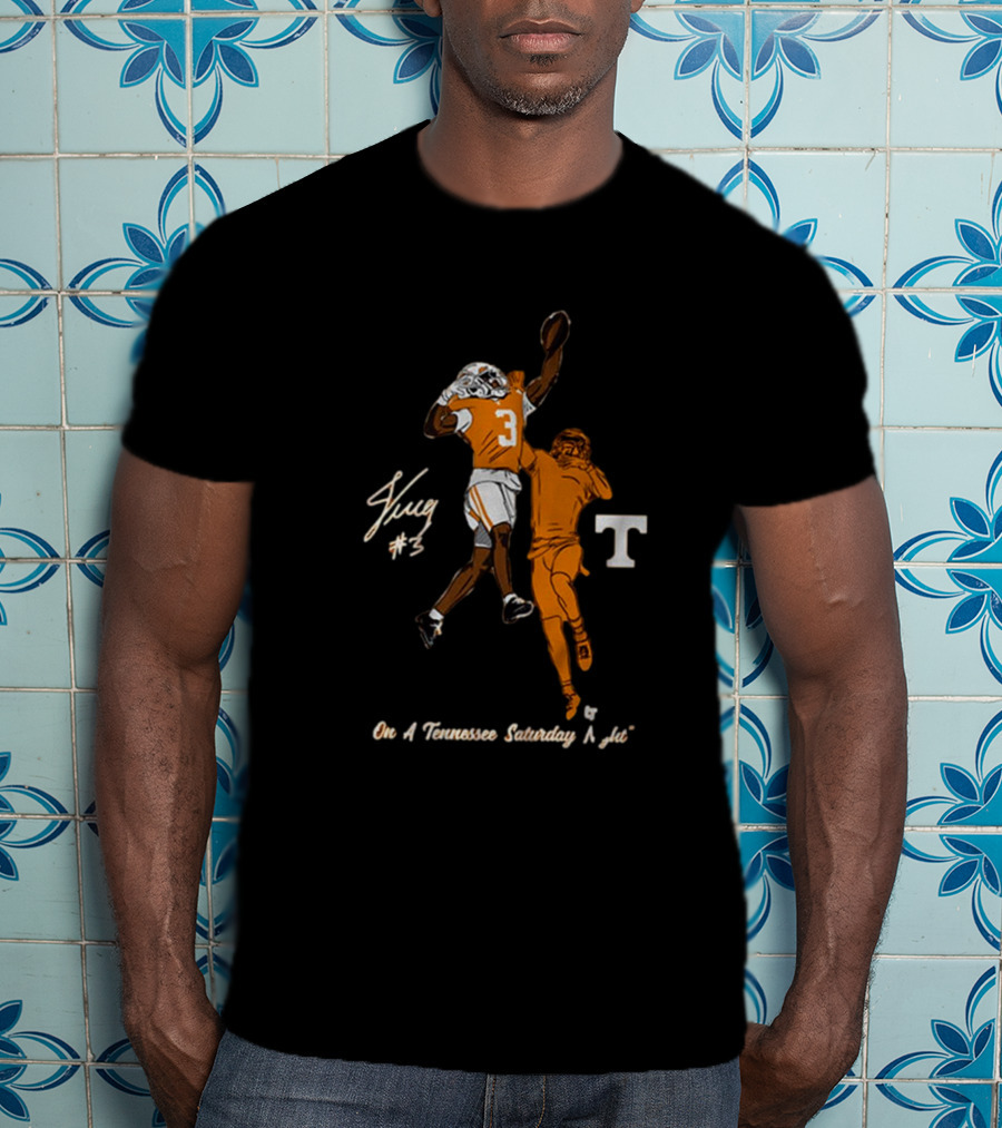 Tennessee Saturday Night Jermod McCoy #3 One-Handed Interception T-Shirt