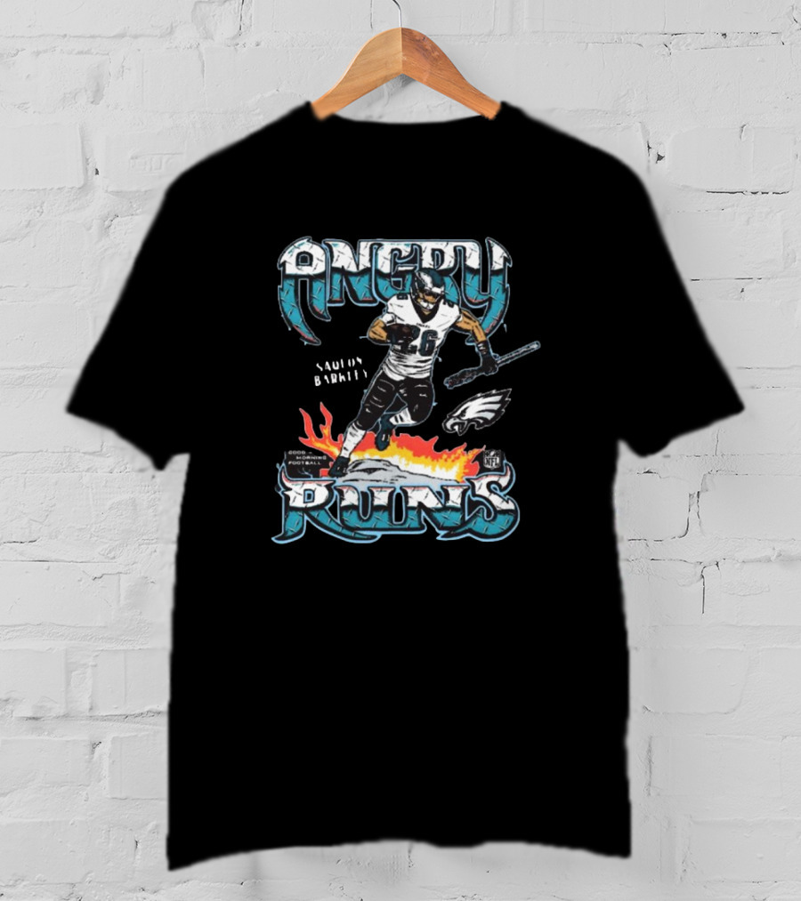 Philadelphia Eagles Angry Runs NFL Saquon Barkley Football Player T-Shirt