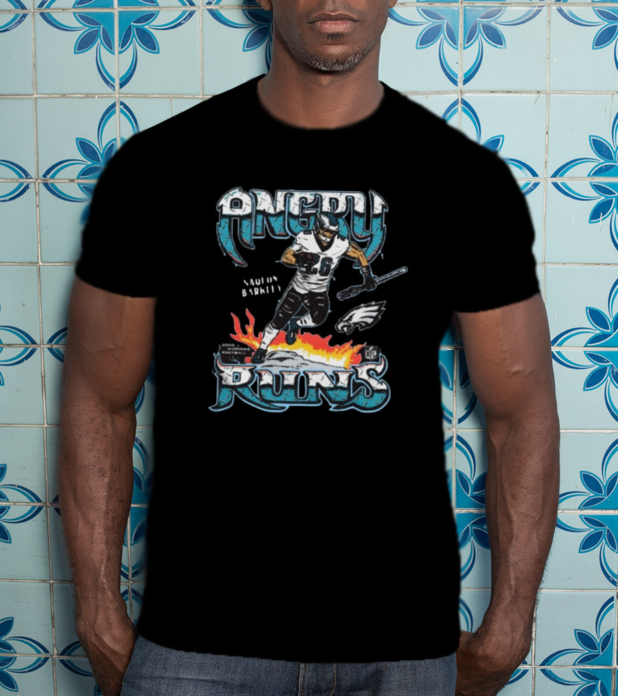 Philadelphia Eagles Angry Runs NFL Saquon Barkley Football Player T-Shirt