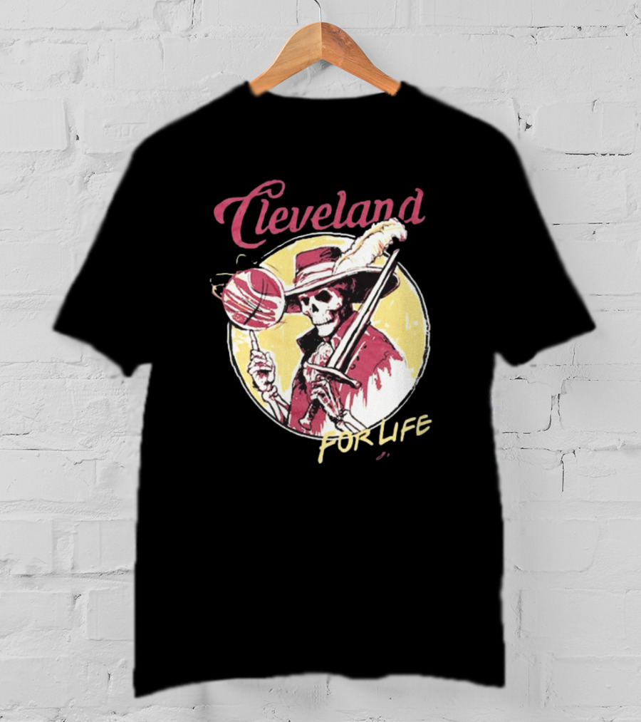 Cleveland Basketball Skeleton For Life T-Shirt