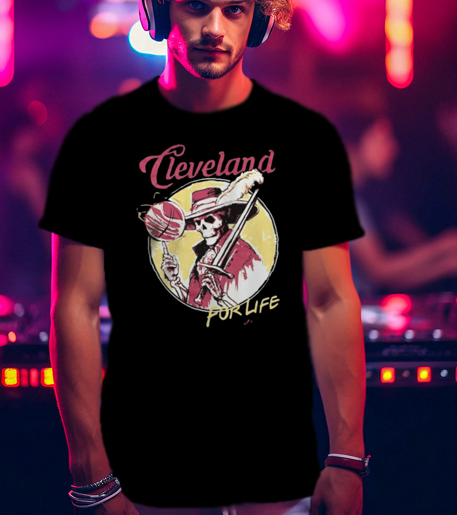 Cleveland Basketball Skeleton For Life T-Shirt