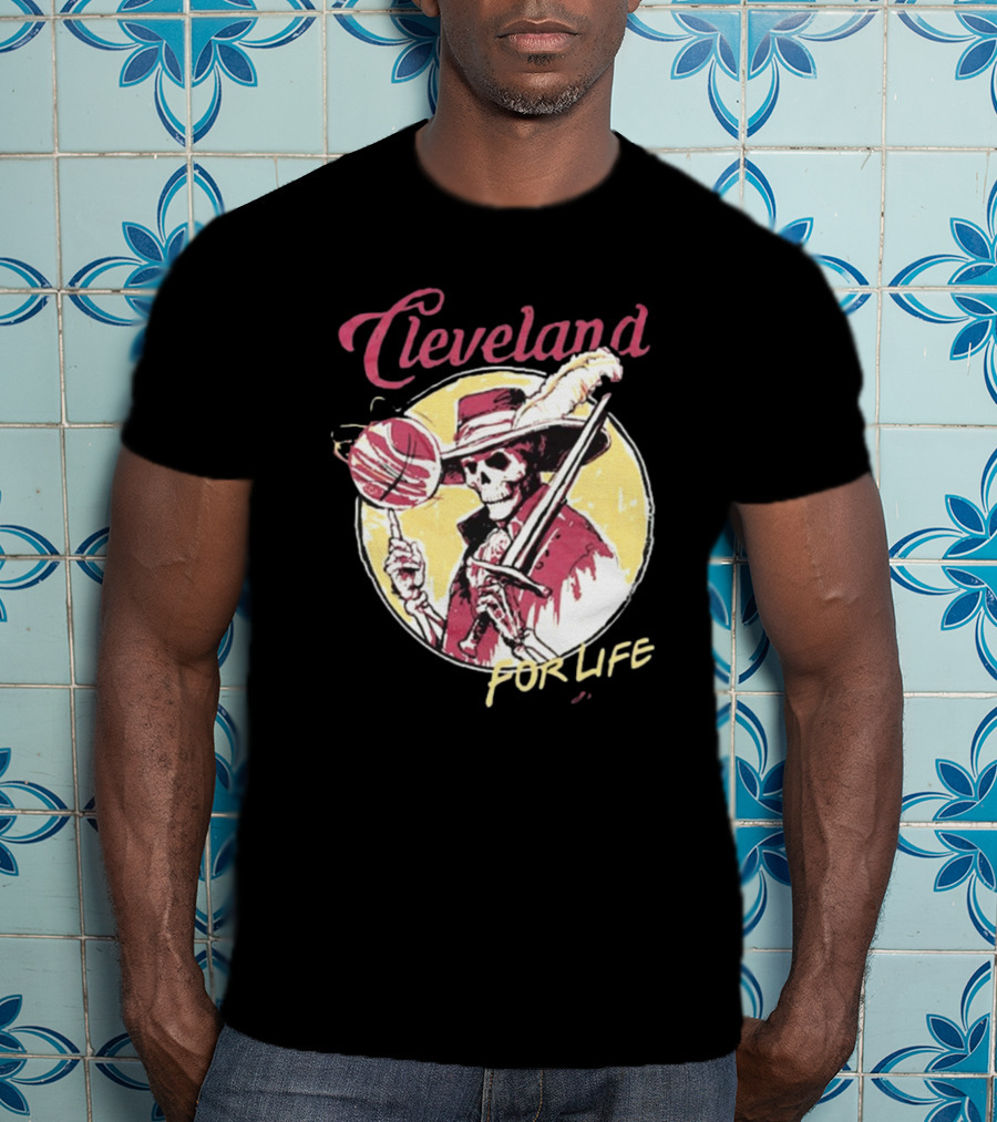 Cleveland Basketball Skeleton For Life T-Shirt