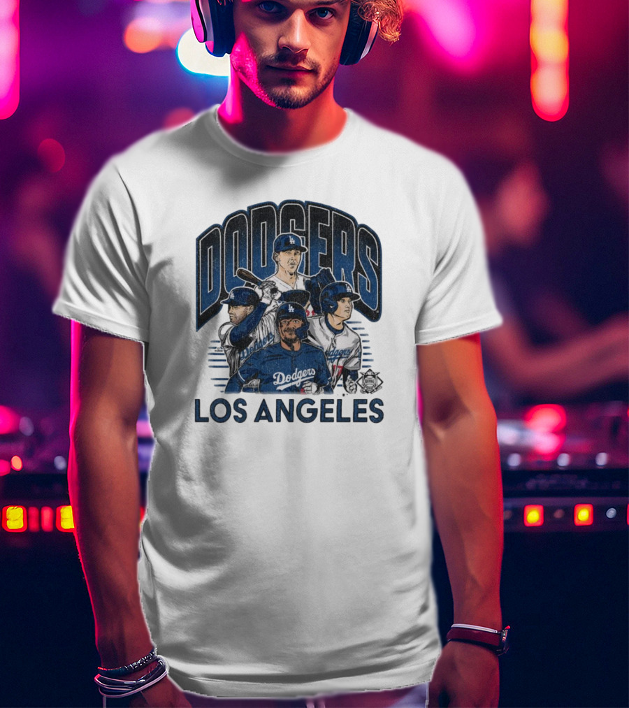 Los Angeles Dodgers Multi Player Vintage Painting T-Shirt