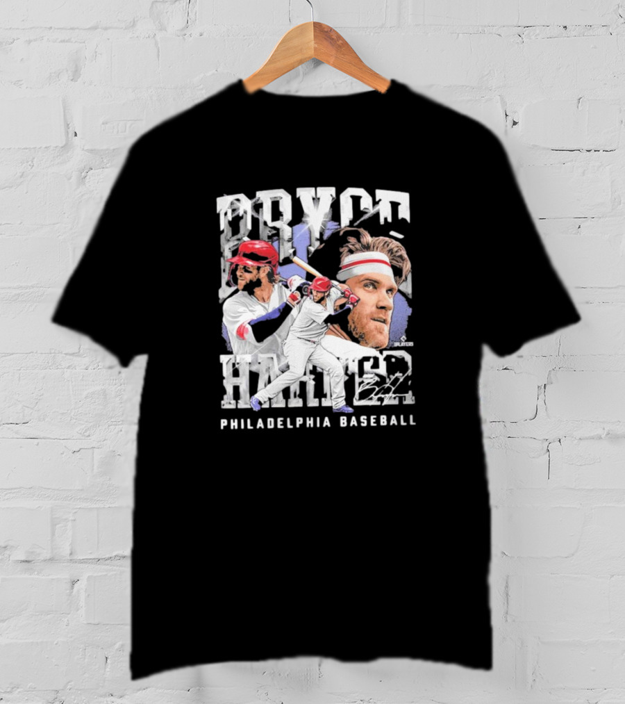 Bryce Harper Philadelphia Baseball MLB Homage Heavyweight Signature T-Shirt