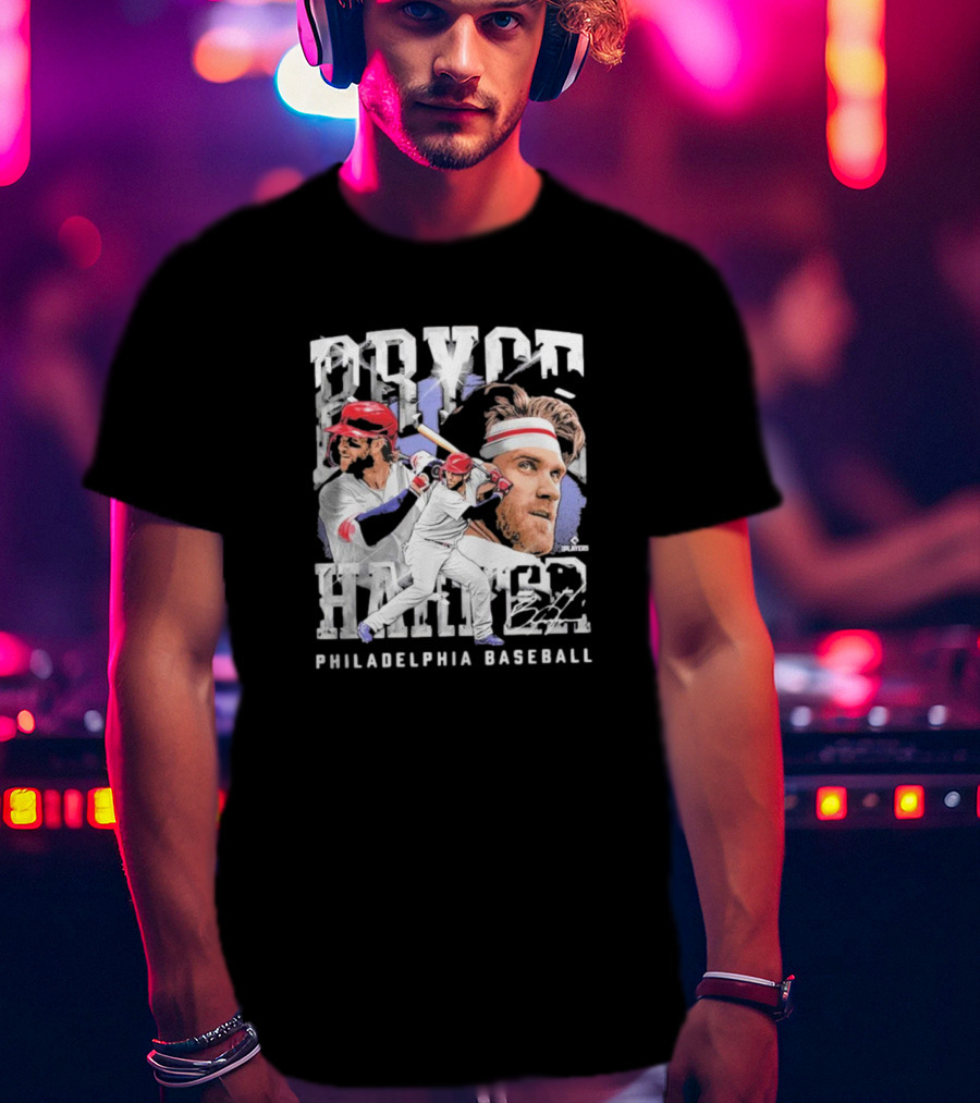 Bryce Harper Philadelphia Baseball MLB Homage Heavyweight Signature T-Shirt