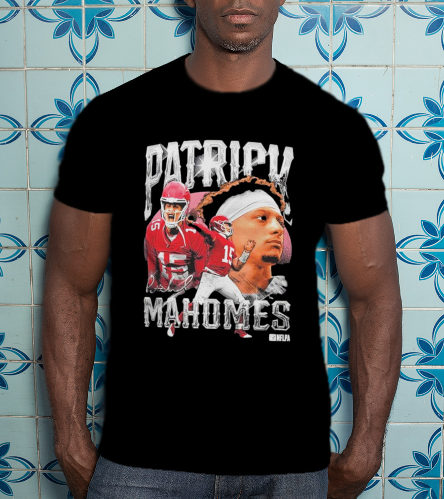 Patrick Mahomes NFLPA Athlete Portrait And Action Montage T-Shirt