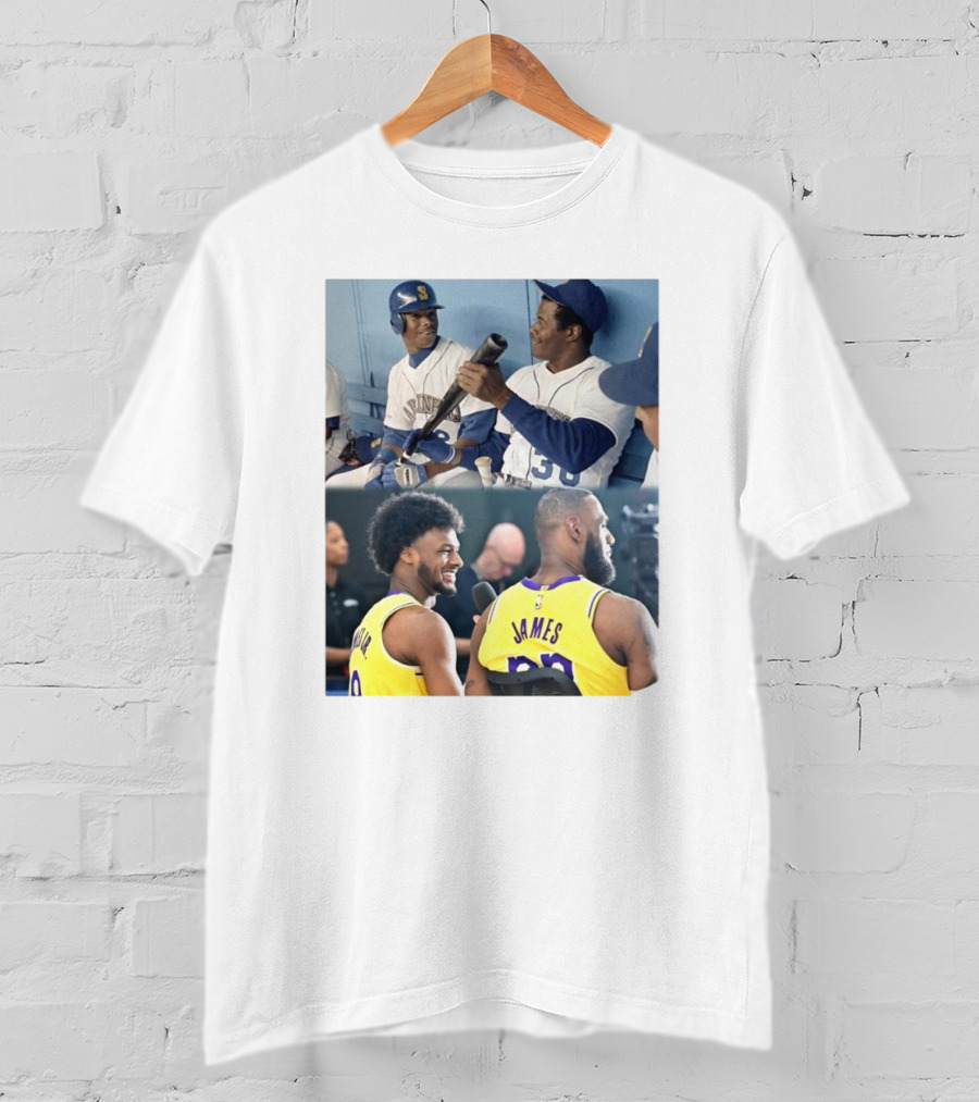 Ken Griffey Jr And Ken Griffey Sr Attend Lakers Game For LeBron And Bronny Historic Moment T-Shirt